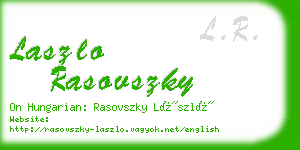 laszlo rasovszky business card